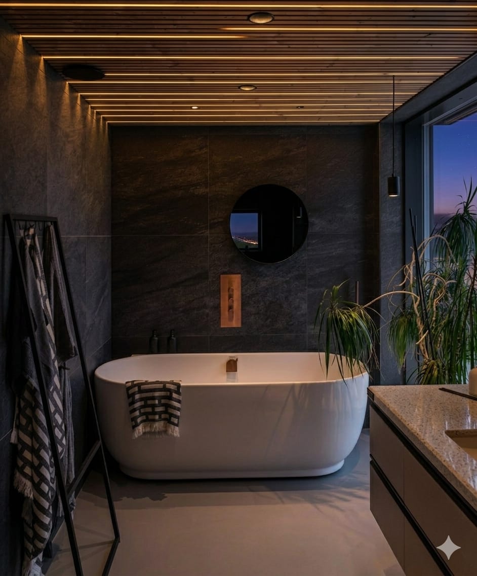 Casa con revestimiento de madera en entorno natural
